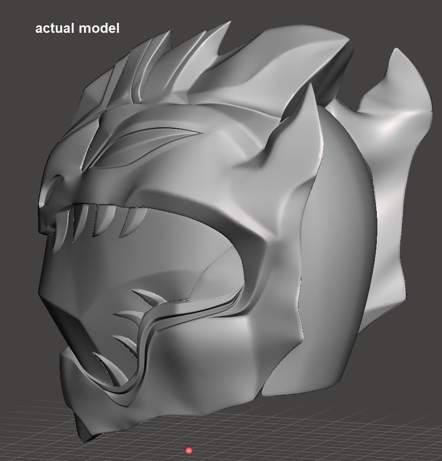Power Ranger White Dragon helmet 3D print model_6