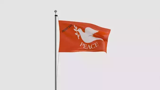 STD Animated Loop Flag Low-poly 3D model