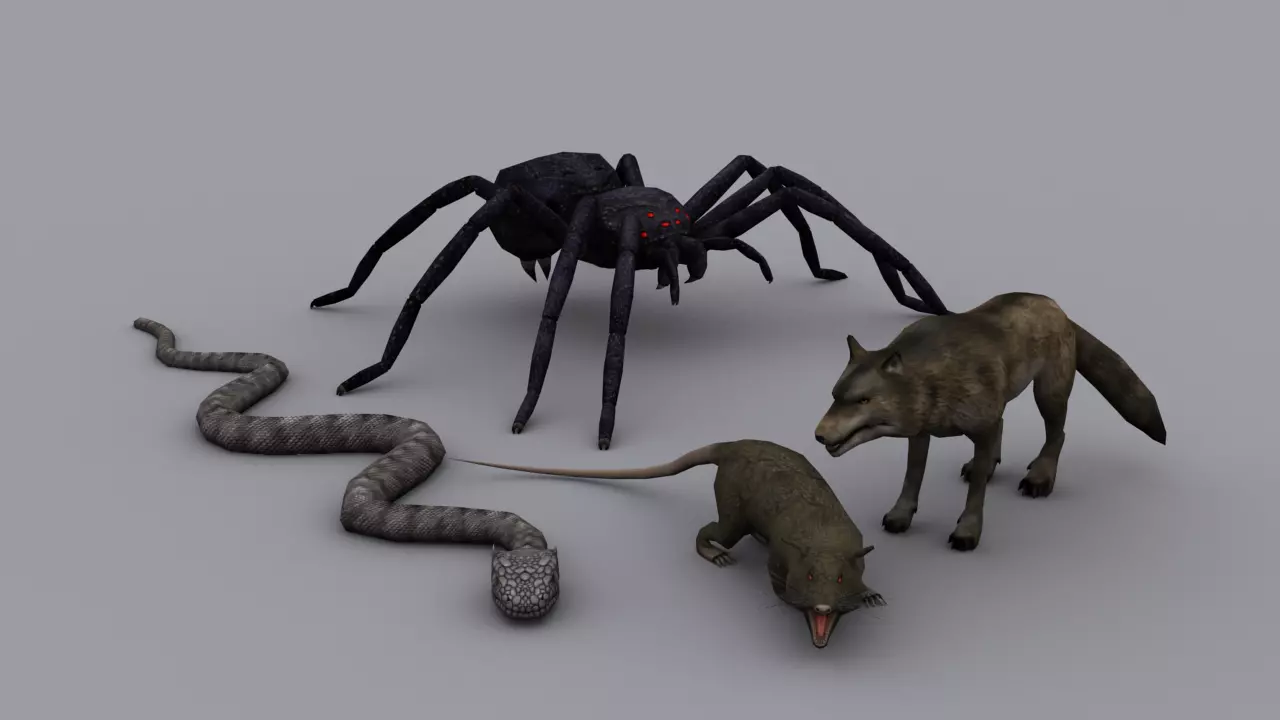 FANTASY ANIMALS PACK GAME READY ANIMATED MODELS Low-poly 3D model_0