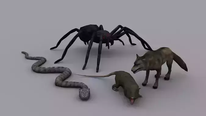 FANTASY ANIMALS PACK GAME READY ANIMATED MODELS Low-poly 3D model