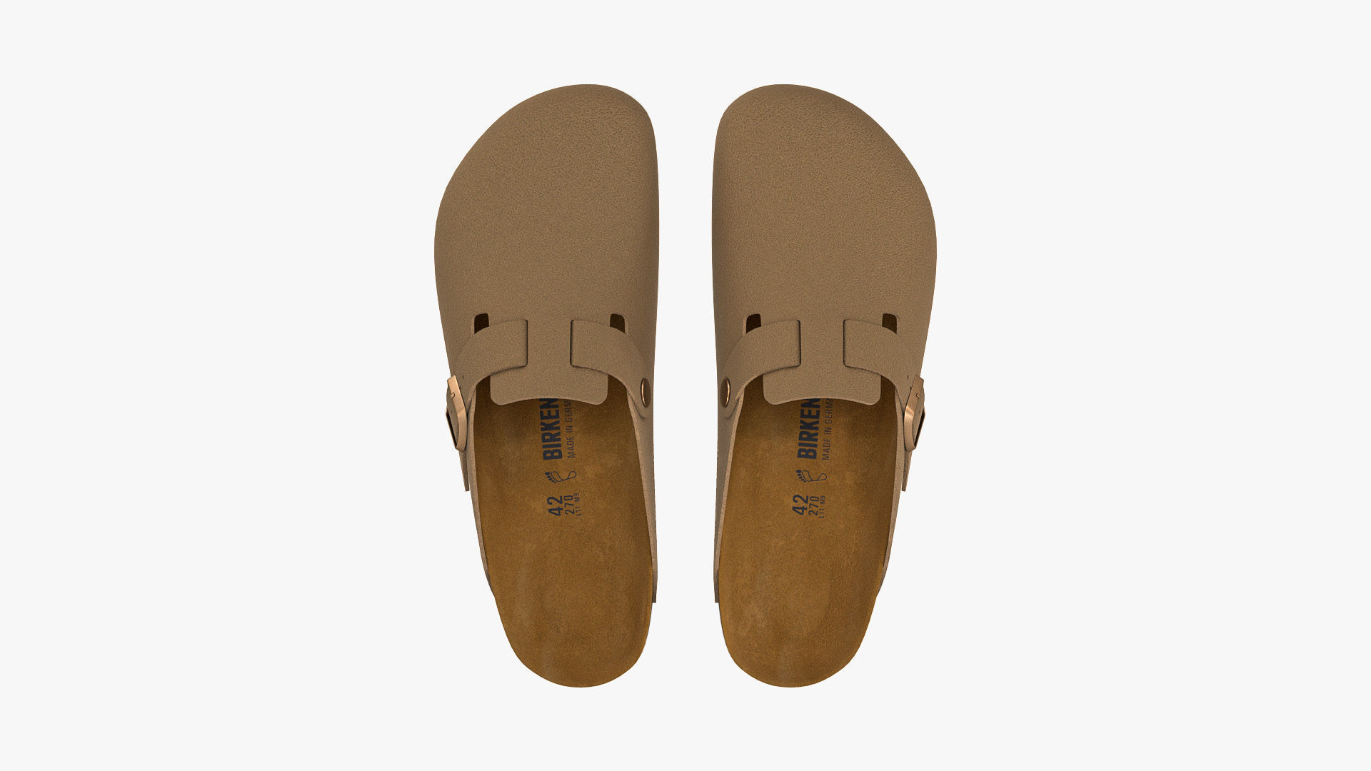 Birkenstock Boston Saddle Tan Leather 3D model_3