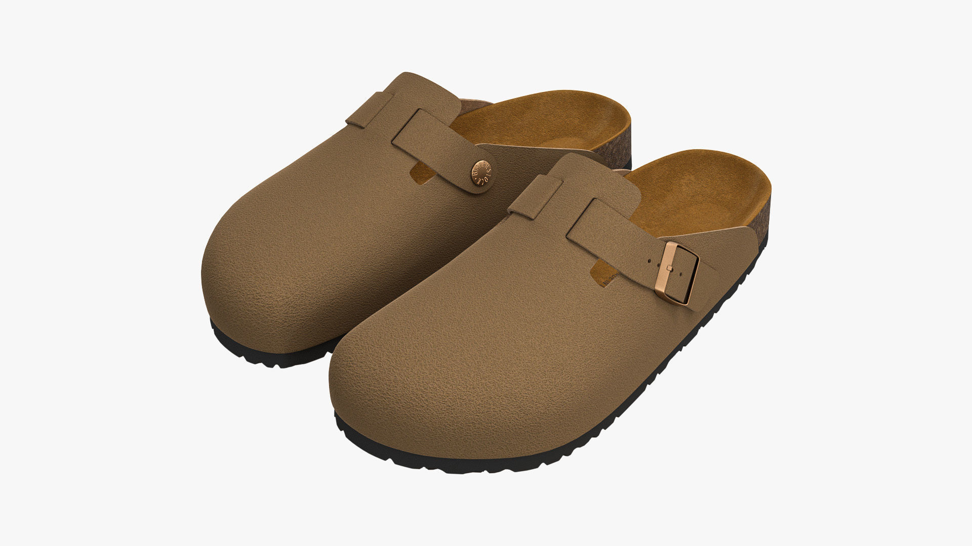 Birkenstock Boston Saddle Tan Leather 3D model_4