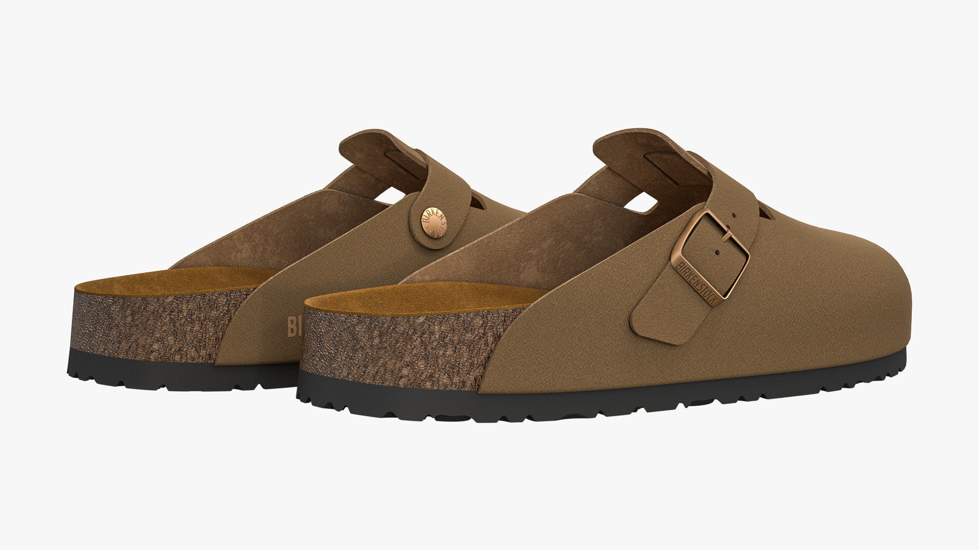 Birkenstock Boston Saddle Tan Leather 3D model_5