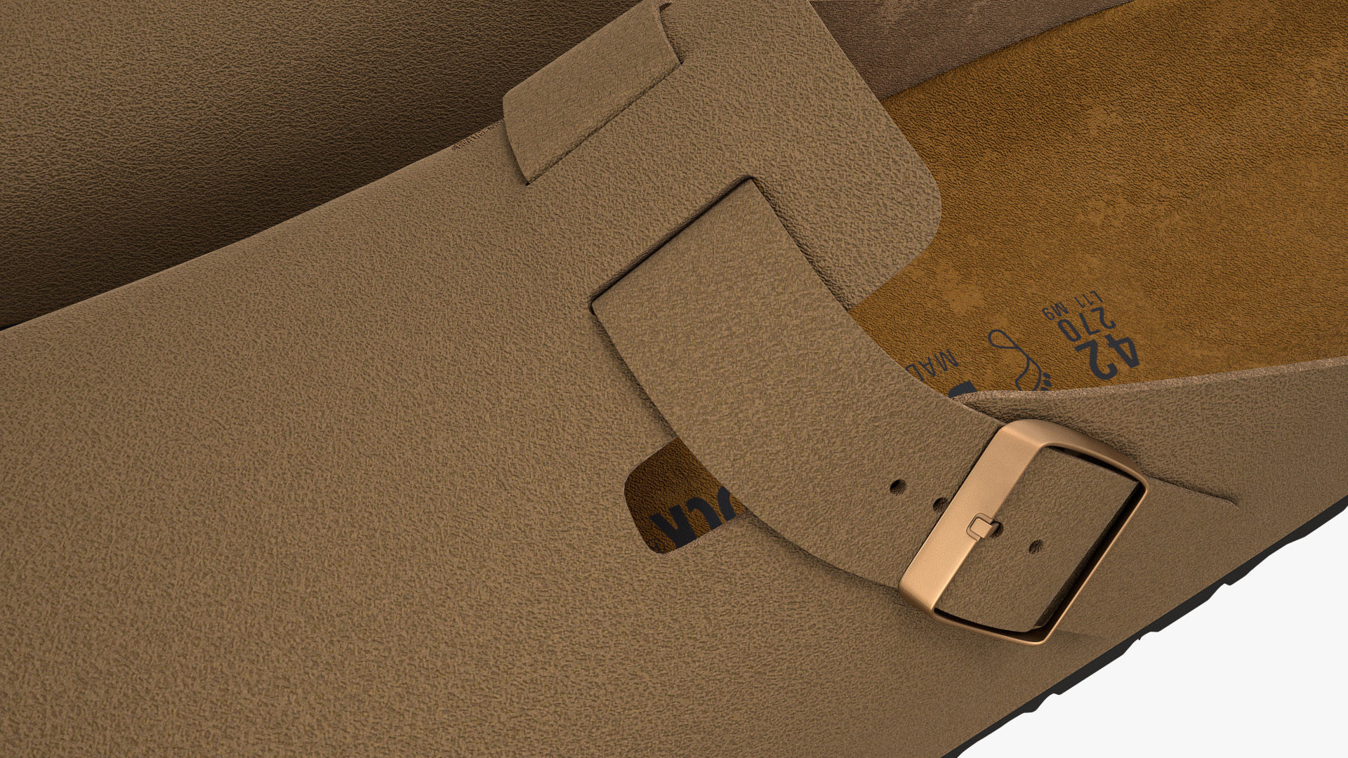 Birkenstock Boston Saddle Tan Leather 3D model_11