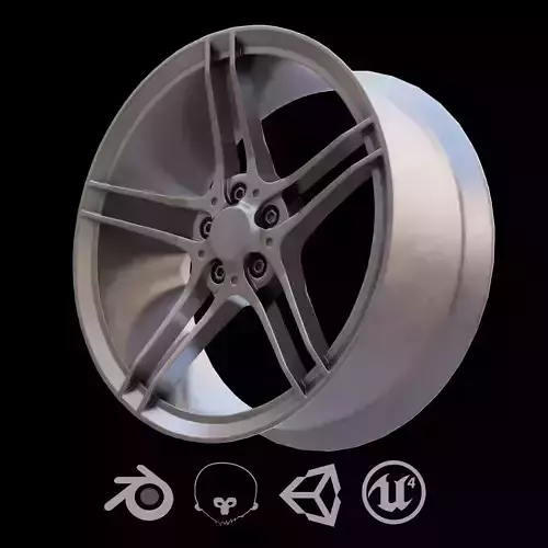 Sport Car Rim 2 Game-Ready 3D Model