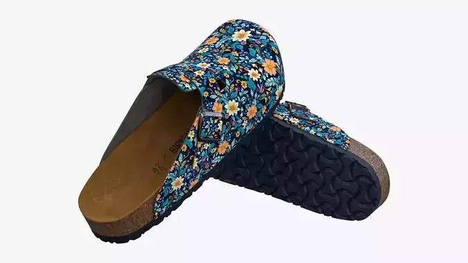 Birkenstock Boston Floral 3D model