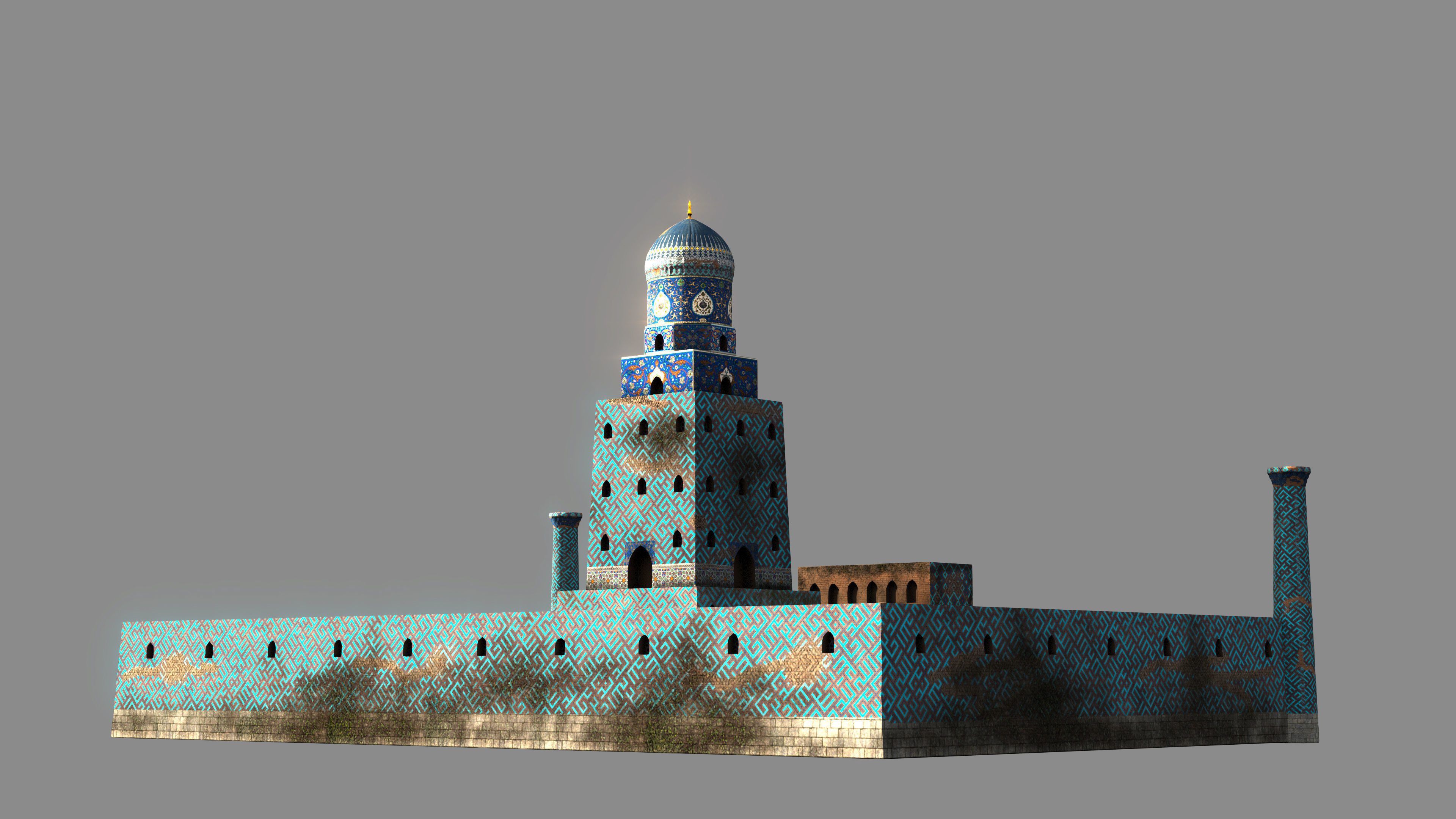 Samarkand Historical Building Low-poly 3D model_1
