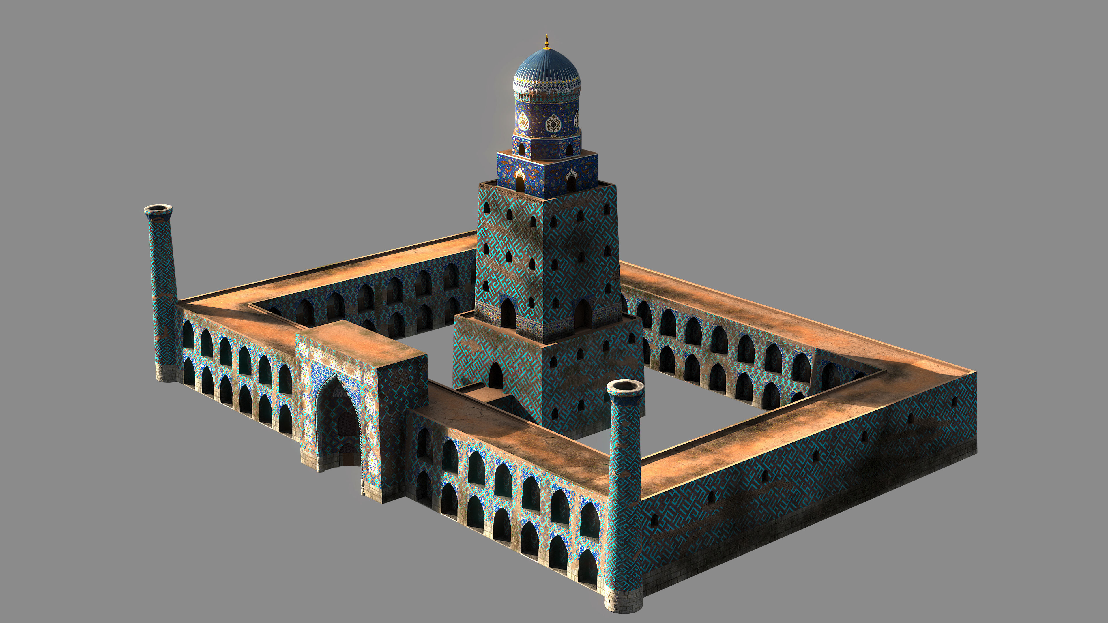 Samarkand Historical Building Low-poly 3D model_2