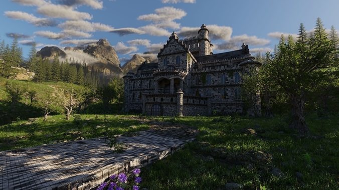 Mansion Scene 3D model 4