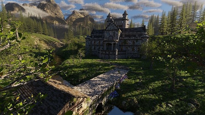 Mansion Scene 3D model 3