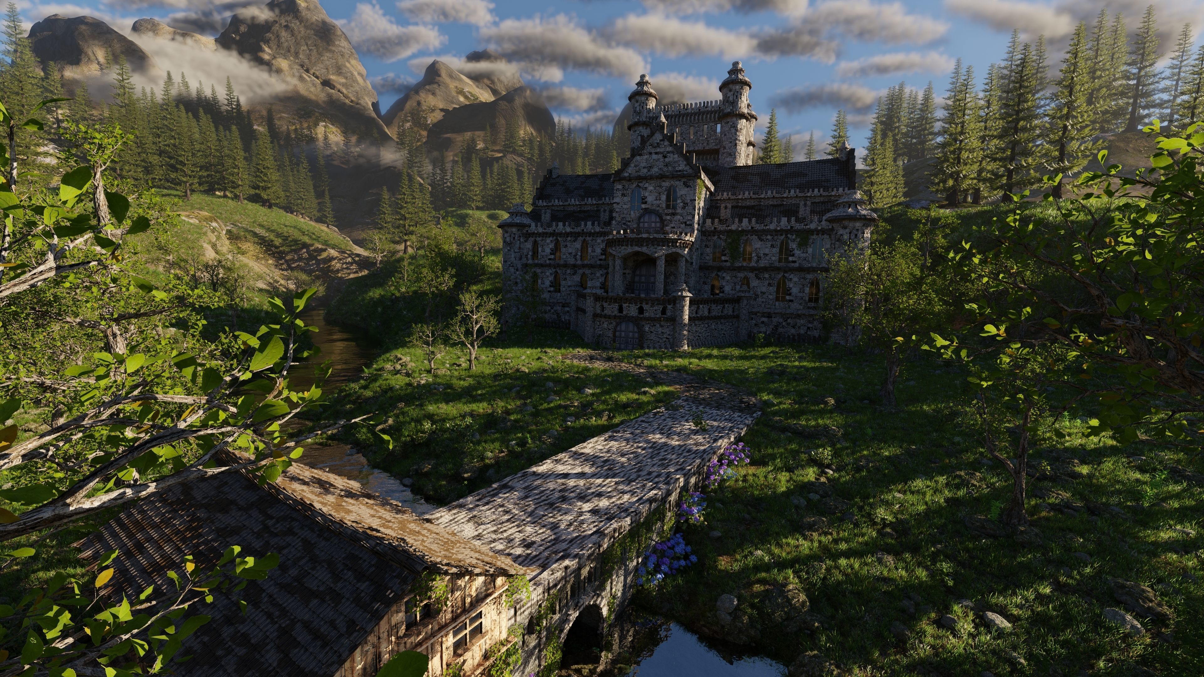 Mansion Scene 3D model_2