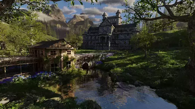 Mansion Scene 3D model