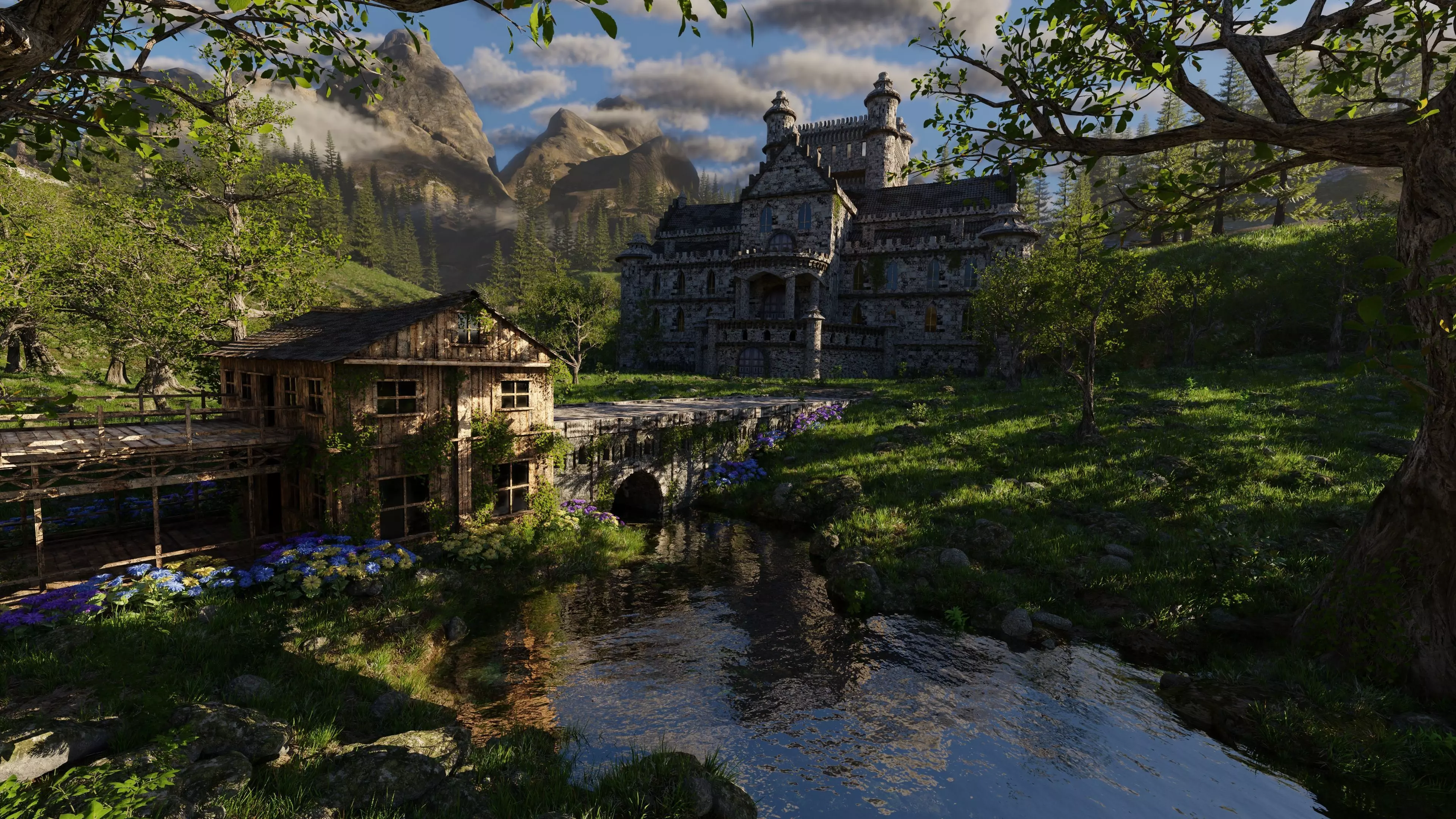 Mansion Scene 3D model_0