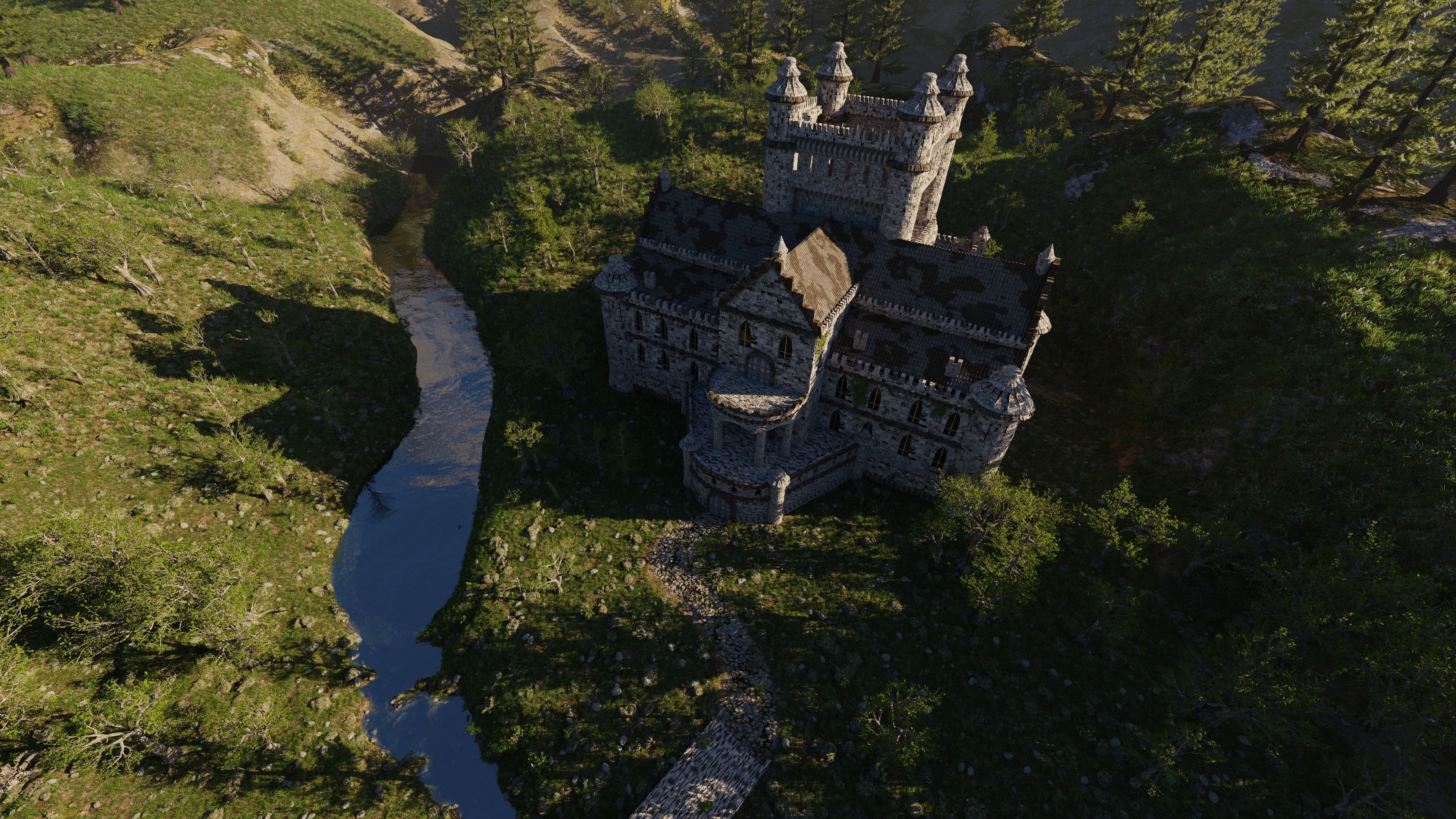 Mansion Scene 3D model_7