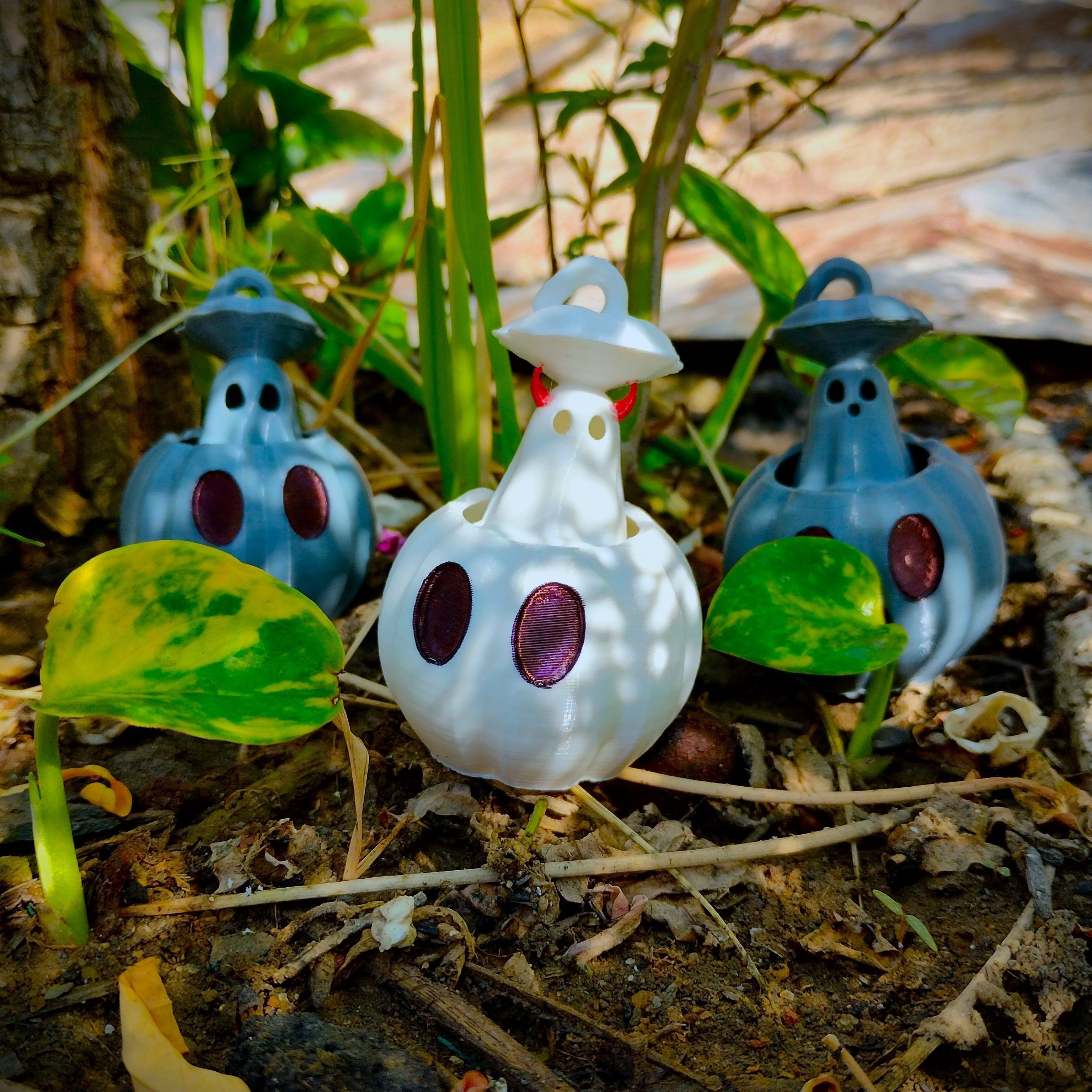 Halloween special cute fidget ghost keychain  collection 3D print model_1