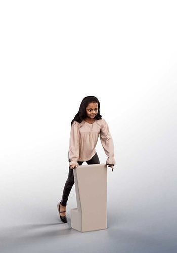 Raniya 14412 - Indian Girl Climbing On A Playground Low-poly 3D model
