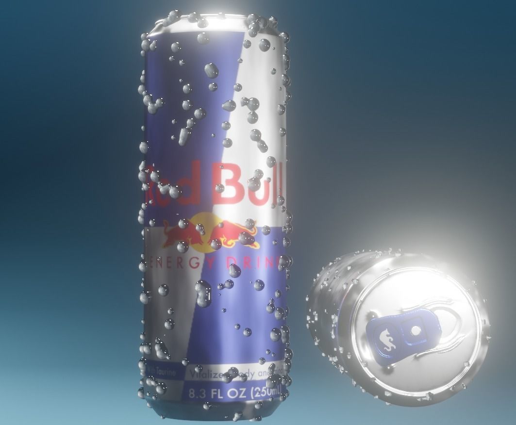 realistic redbull can 3D model_1