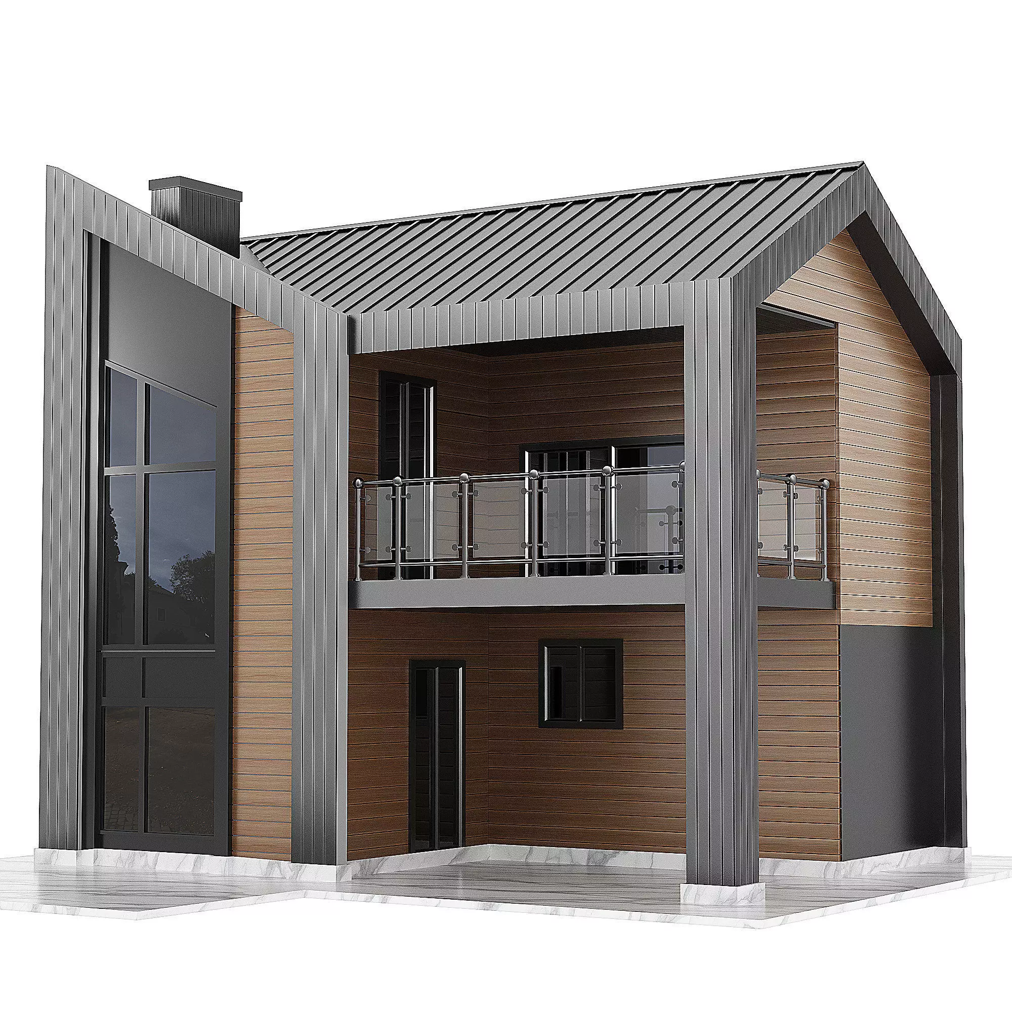 Contemporary House 01 3D model_0