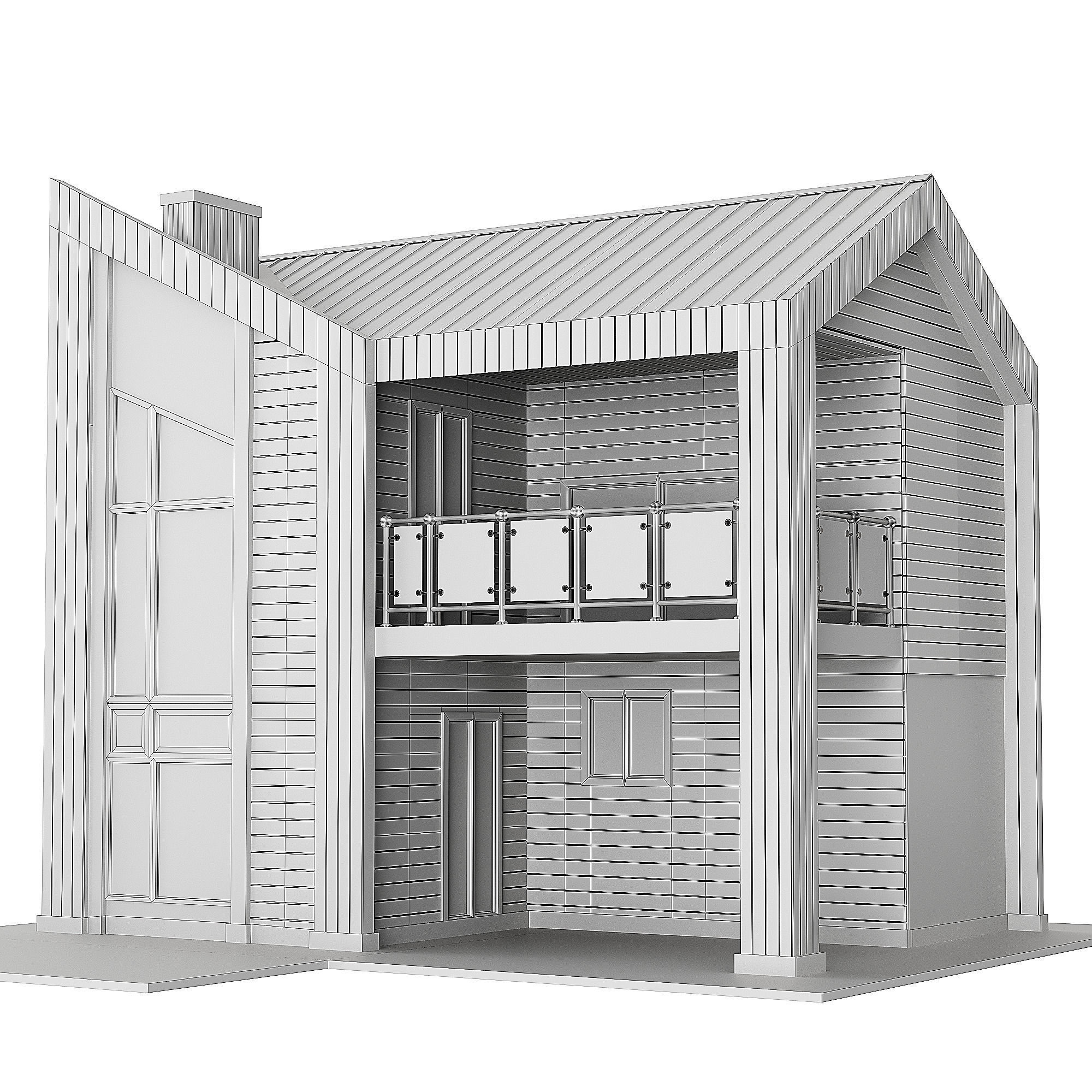 Contemporary House 01 3D model_2