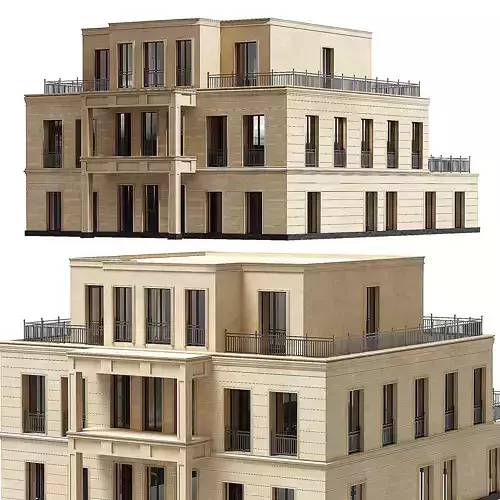 The exterior of the apartment building 02