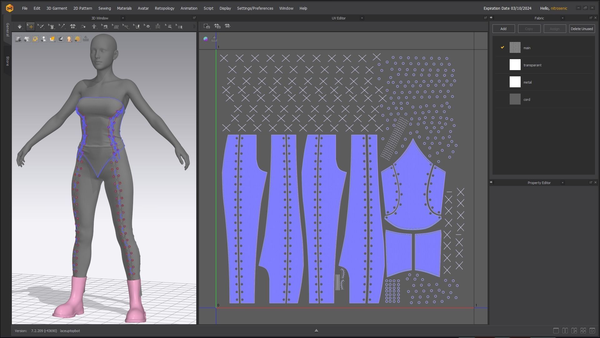 Lace Up Matching Top and Bottom Fitted to Gen8 Body Mesh 3D model_12
