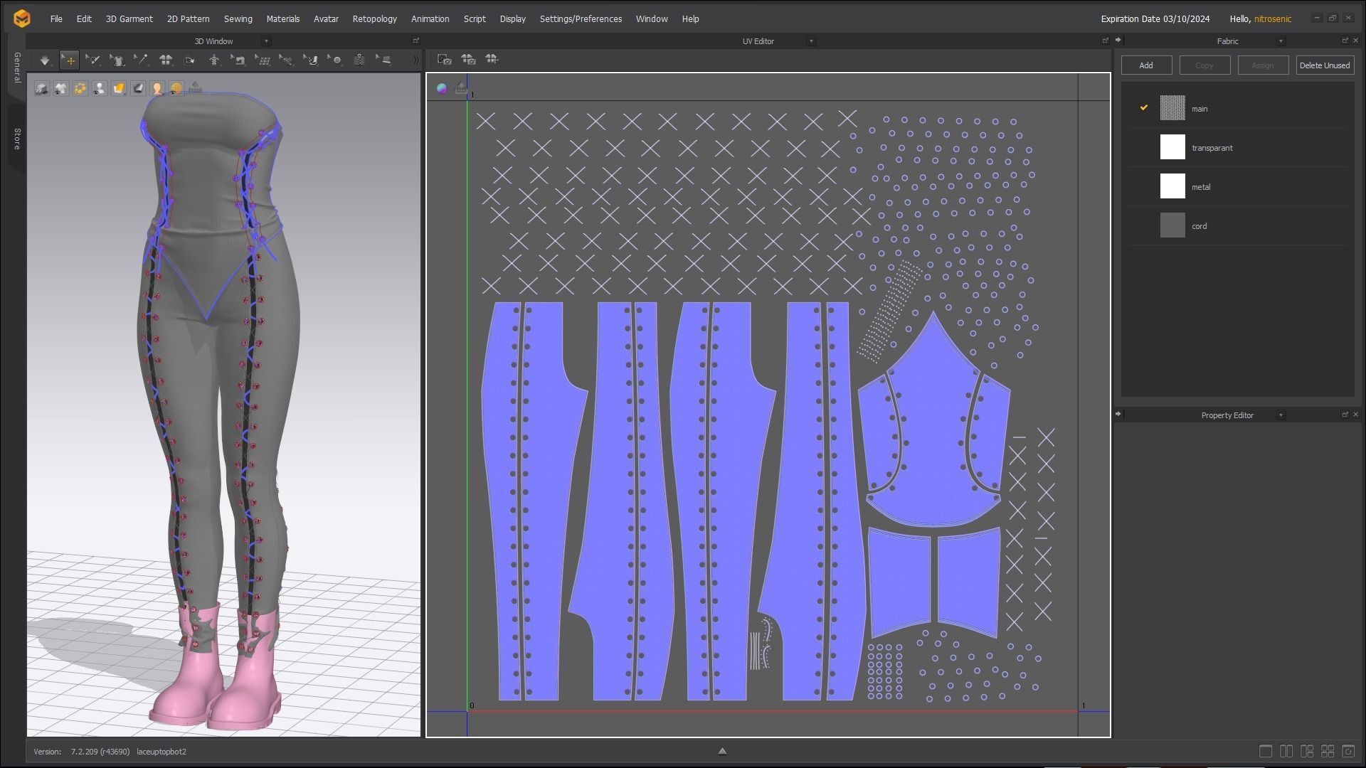 Lace Up Matching Top and Bottom Fitted to Gen8 Body Mesh 3D model_10