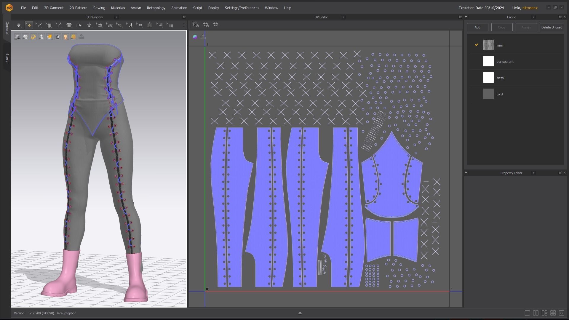 Lace Up Matching Top and Bottom Fitted to Gen8 Body Mesh 3D model_13