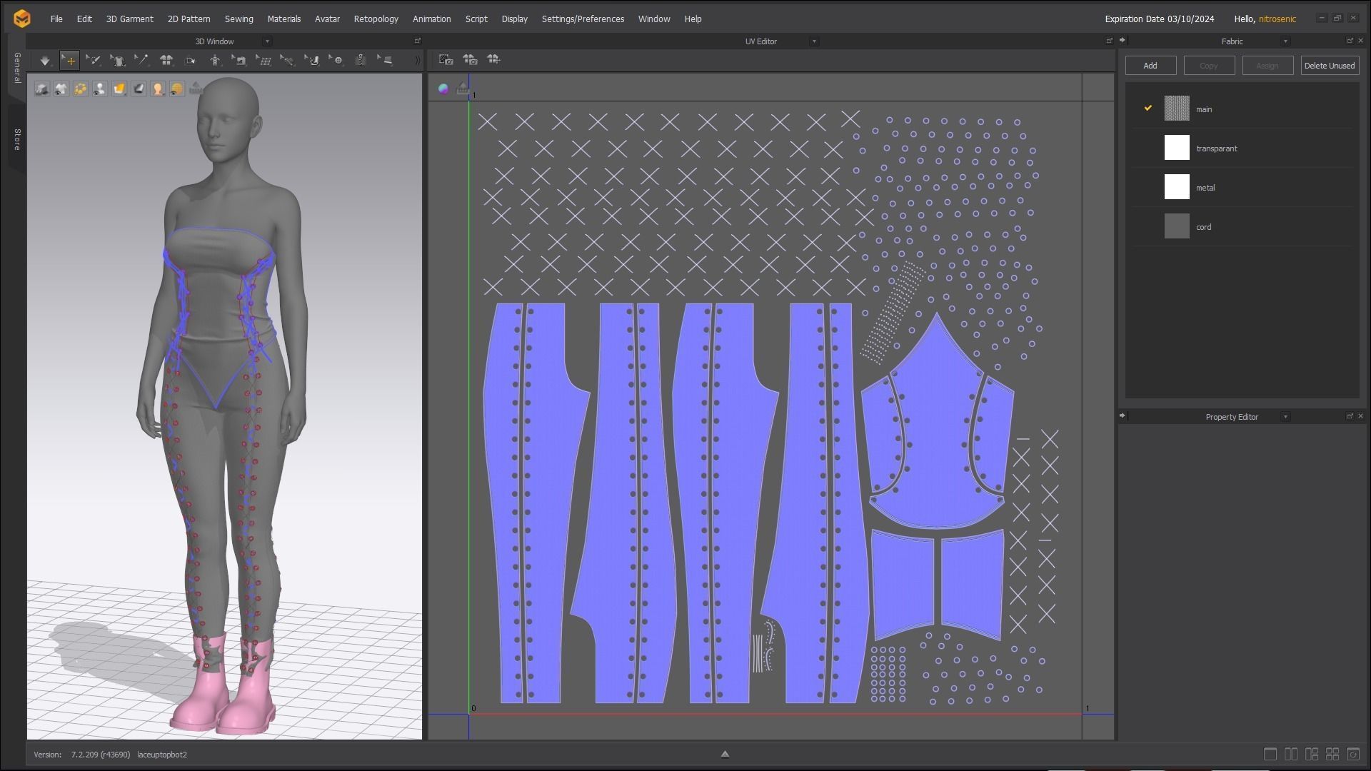 Lace Up Matching Top and Bottom Fitted to Gen8 Body Mesh 3D model_11