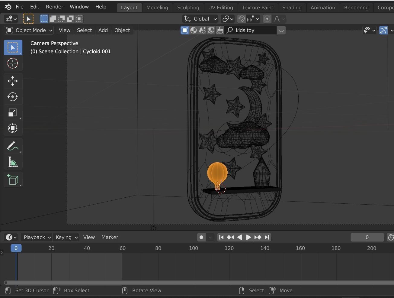 kids dream illustration Low-poly 3D model_3