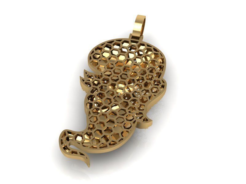 casper pendant 3D print model_3