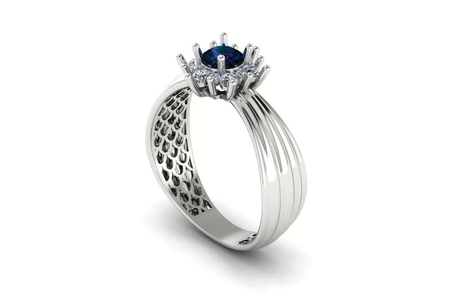Solitaire ring 3D print model_0