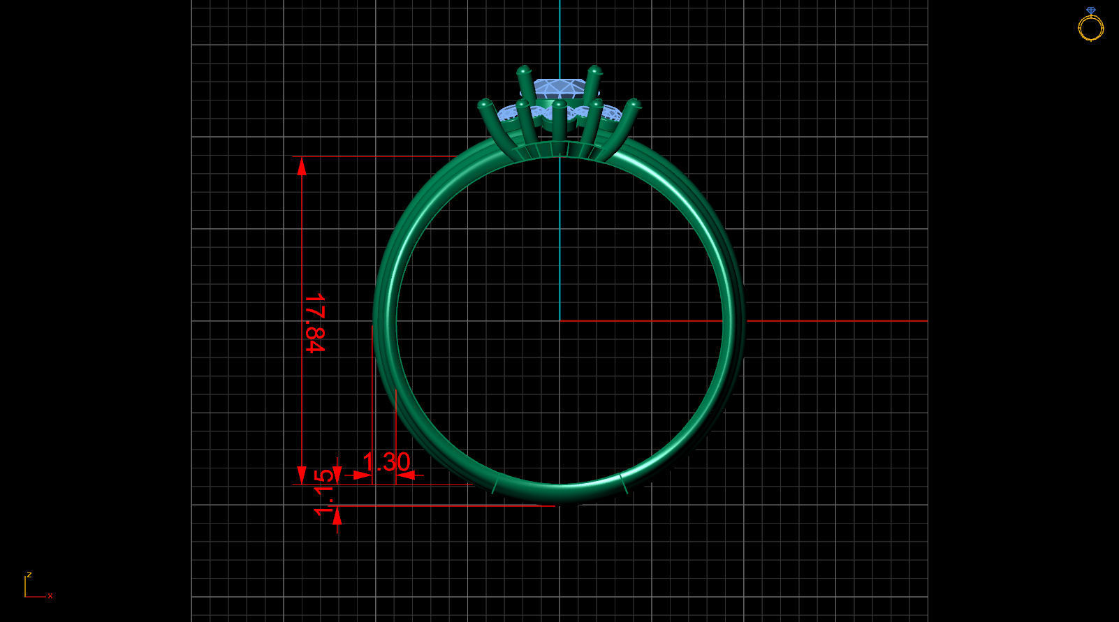 Solitaire ring 3D print model_6