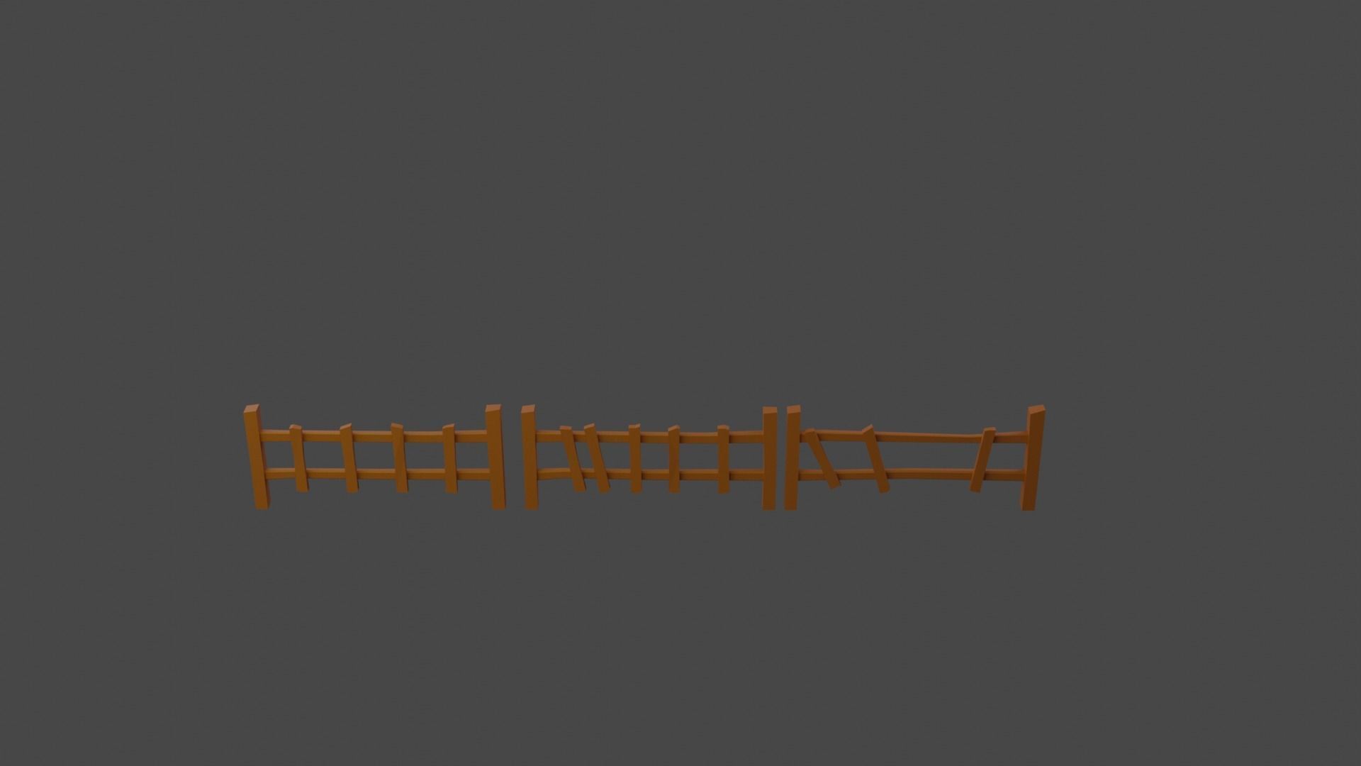 Stylized Basic Color Fences Free low-poly 3D model_7