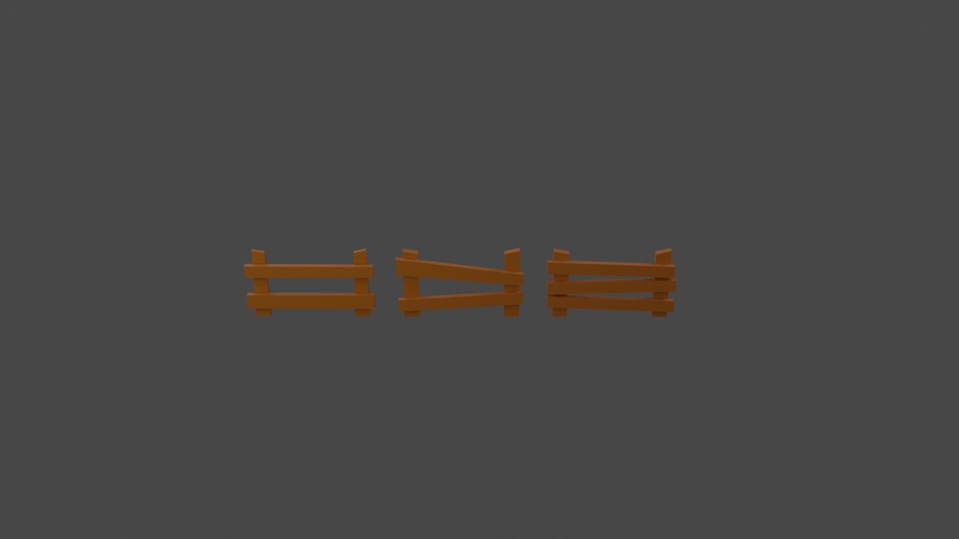 Stylized Basic Color Fences Free low-poly 3D model_4