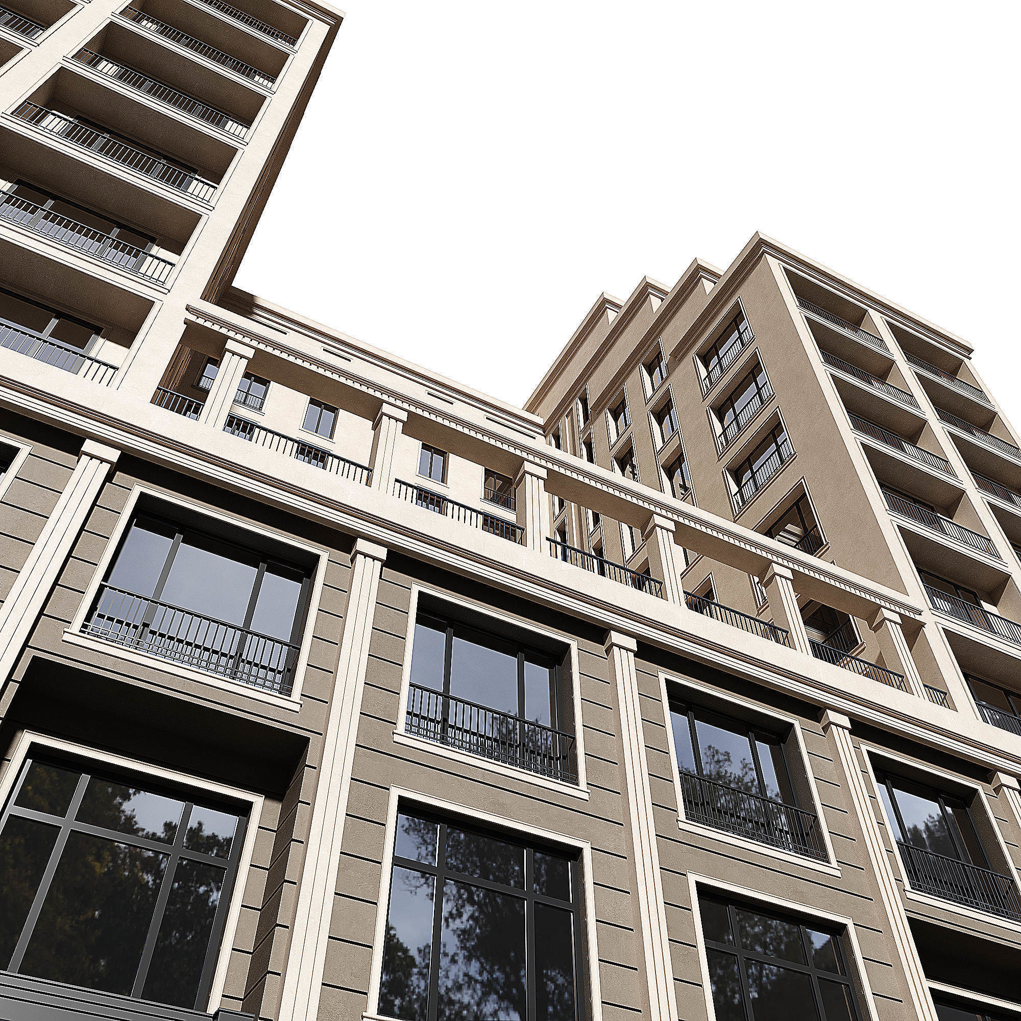 Multi storey modern house 08 3D model_2