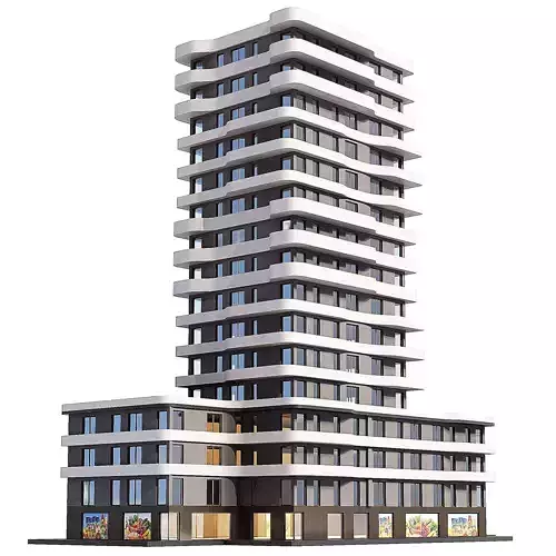 Multi storey modern house 10 3D model