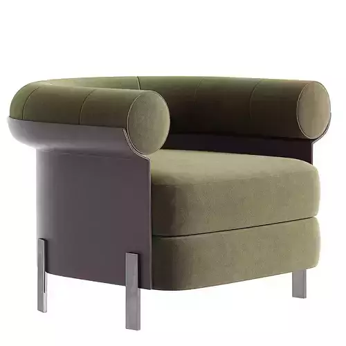 Modern Green Boucle Upholstered Accent Chair