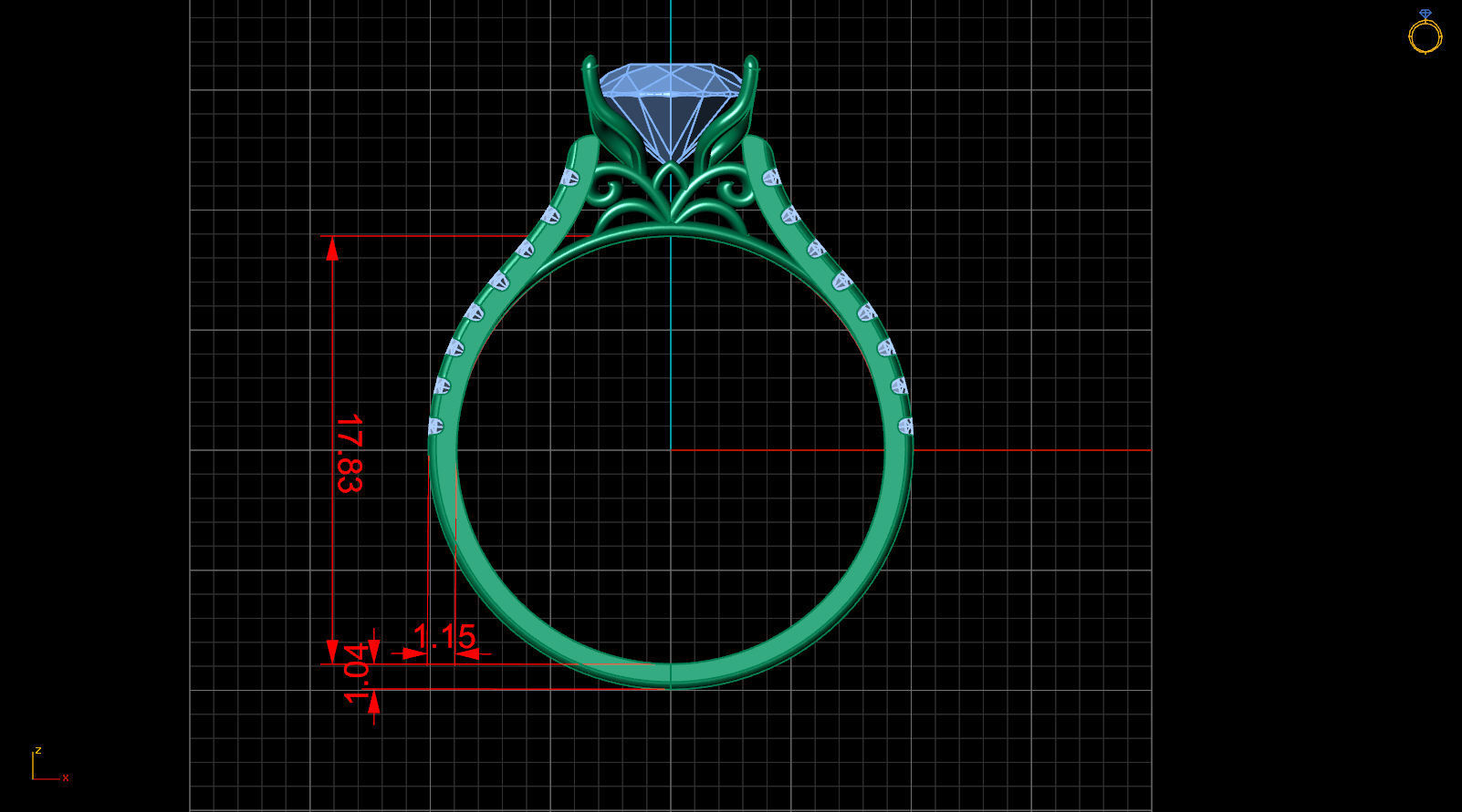 Solitaire ring 3D print model_6