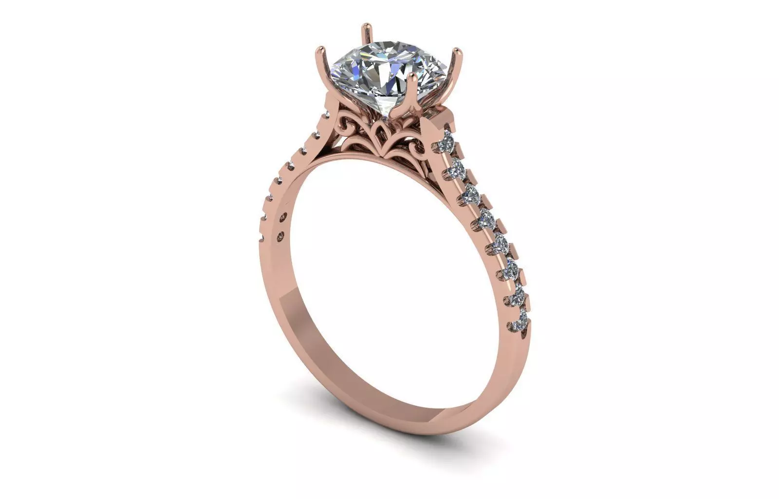 Solitaire ring 3D print model_0