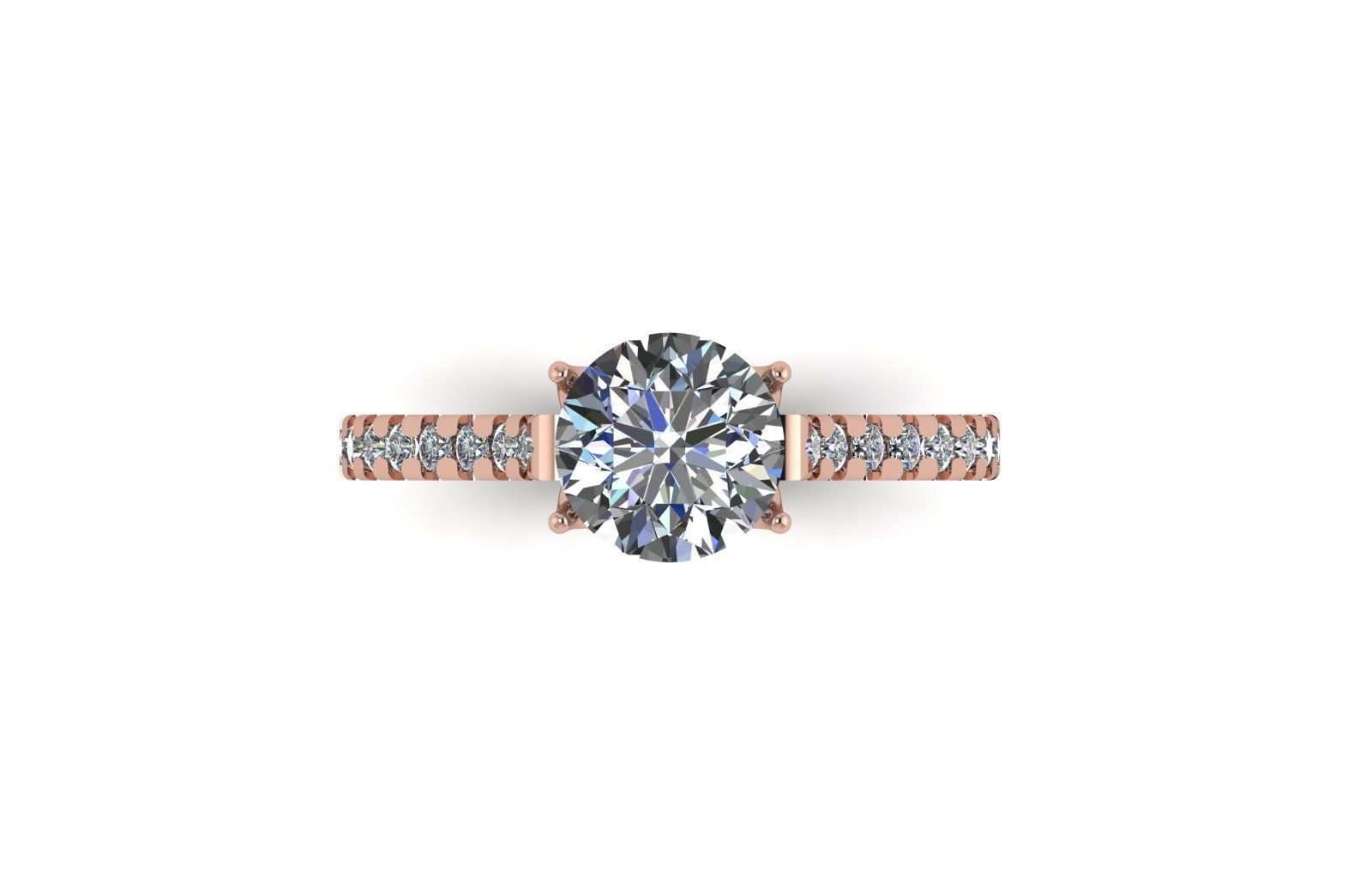 Solitaire ring 3D print model_3