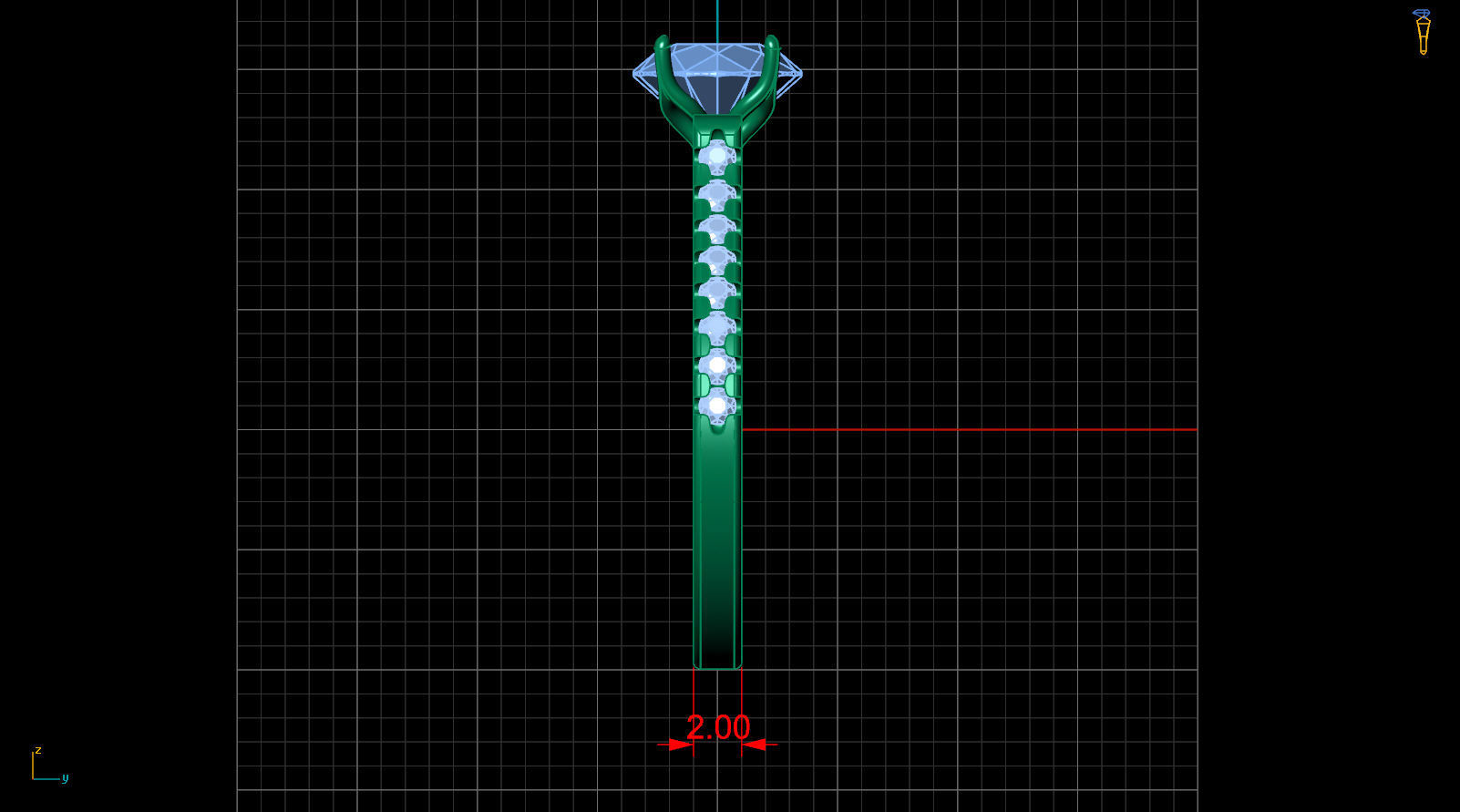 Solitaire ring 3D print model_7