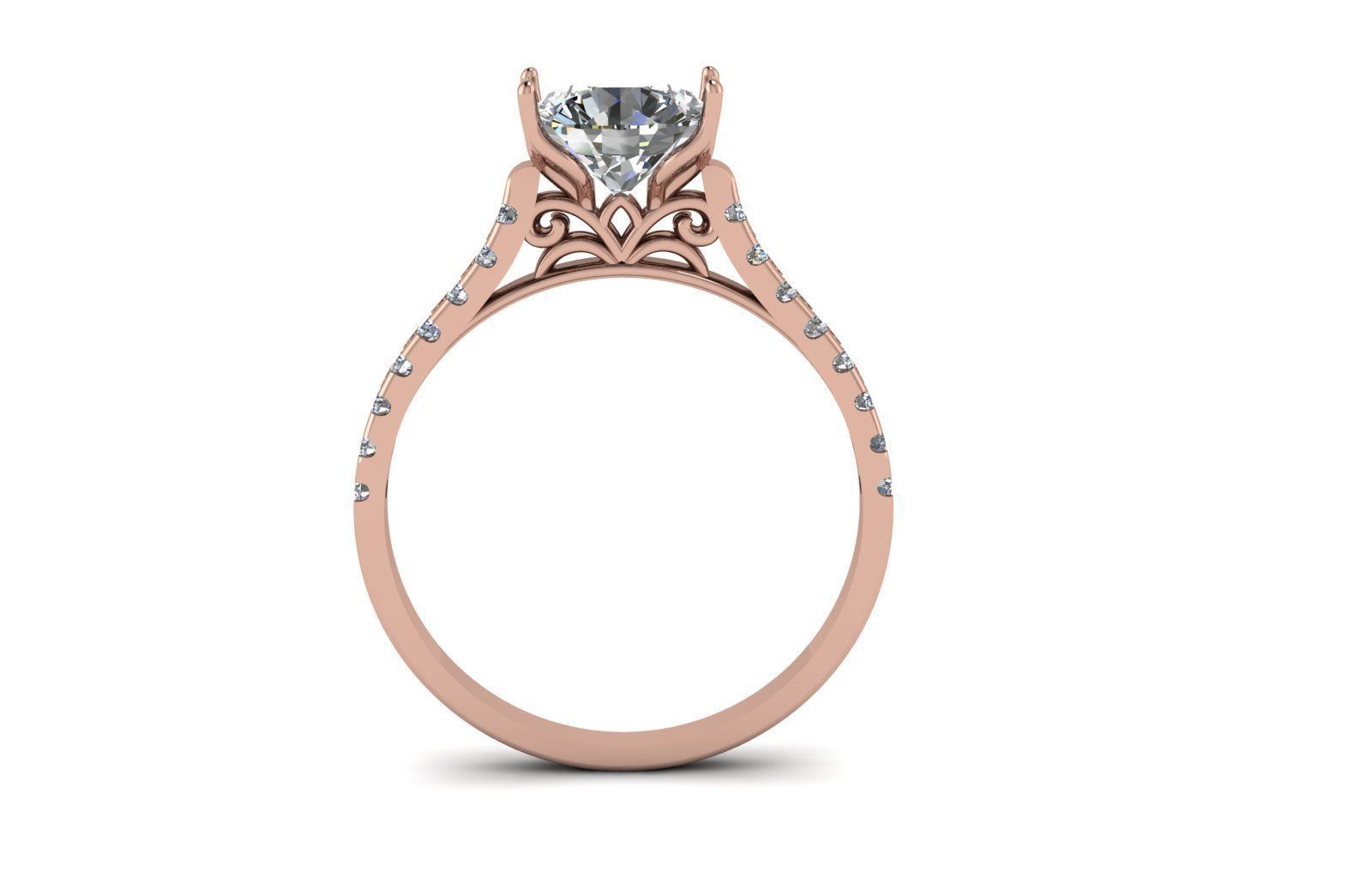 Solitaire ring 3D print model_1