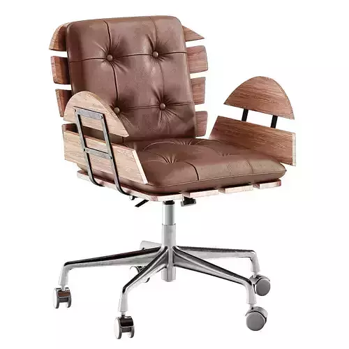  Brown Industrial Swivel Office Chair