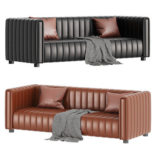  Sarita Genuine Leather Sofa 3D model