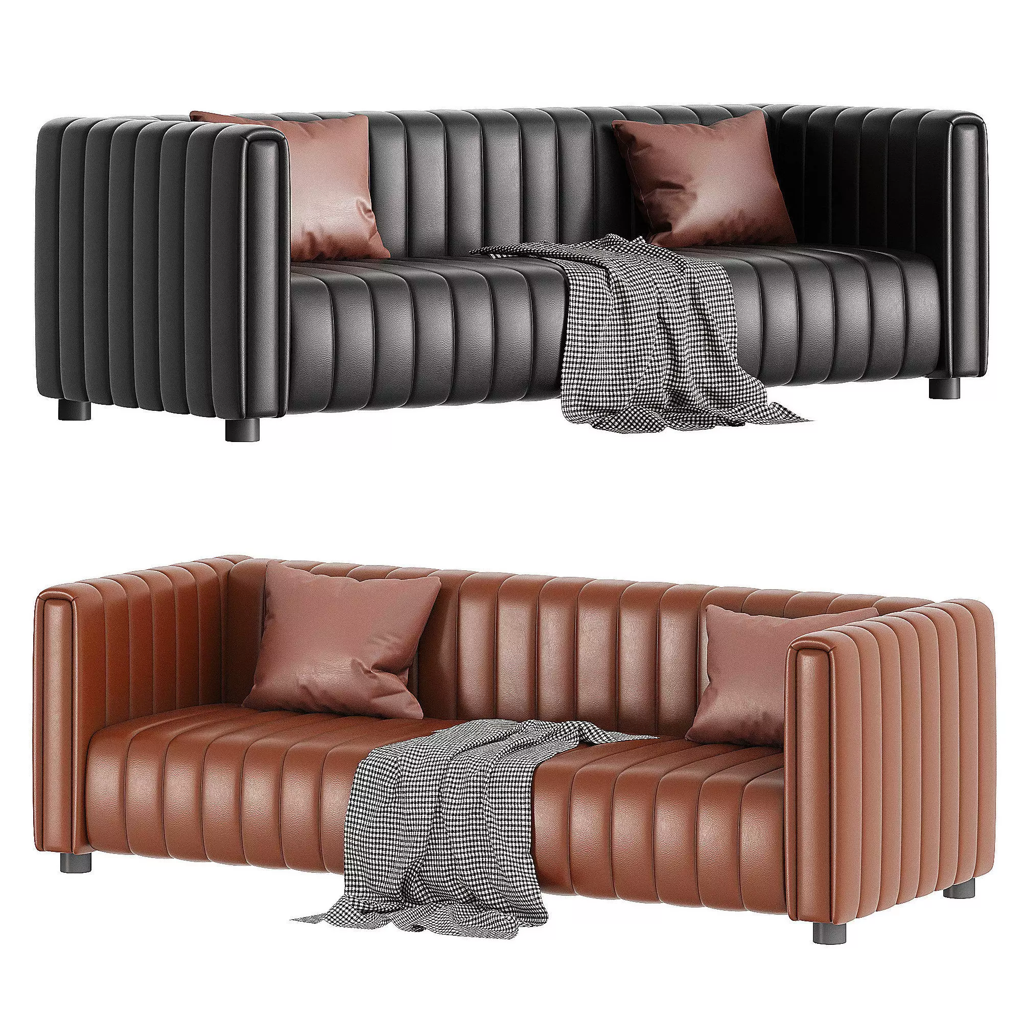 Sarita Genuine Leather Sofa 3D model