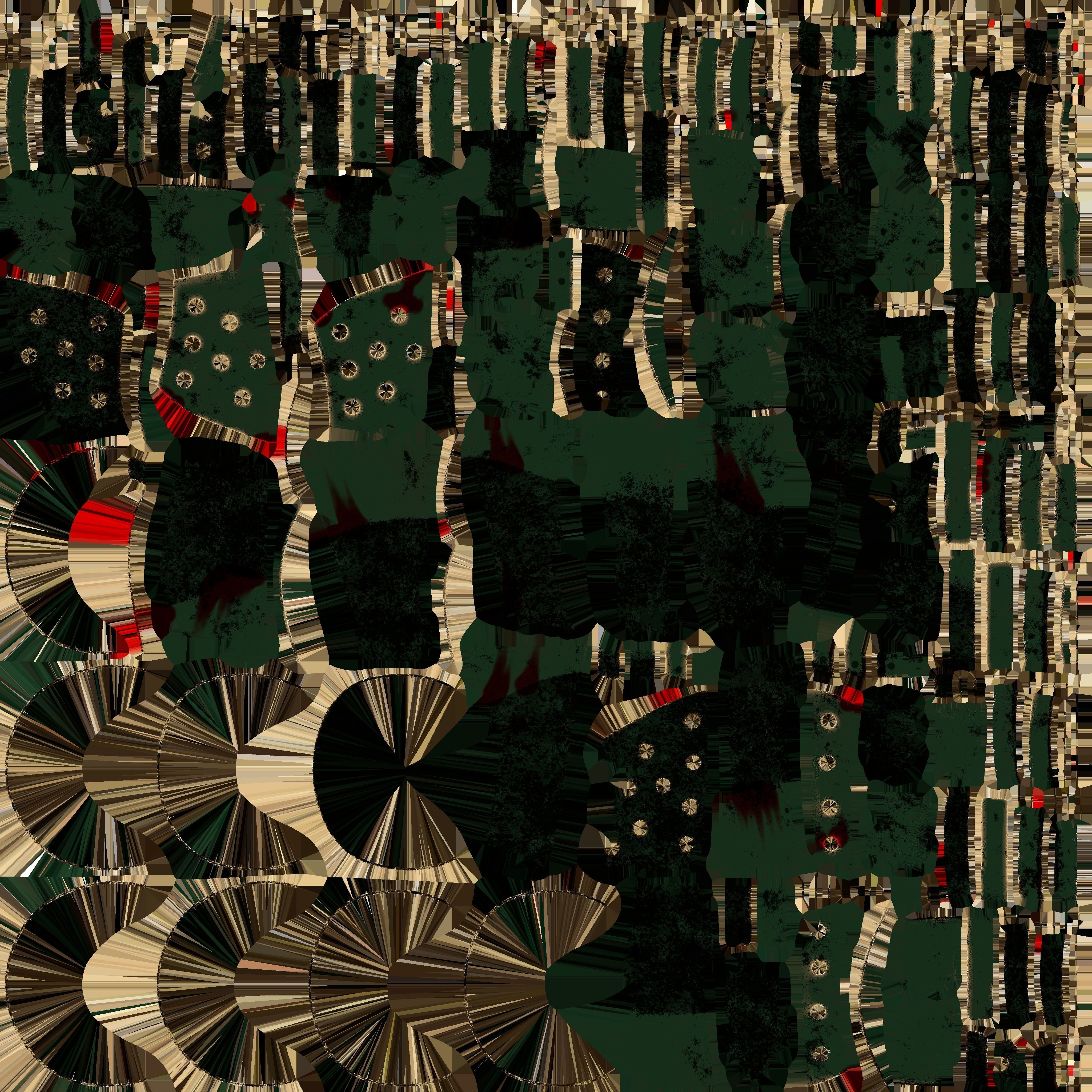 Rusty emerald helmet Low-poly 3D model_3