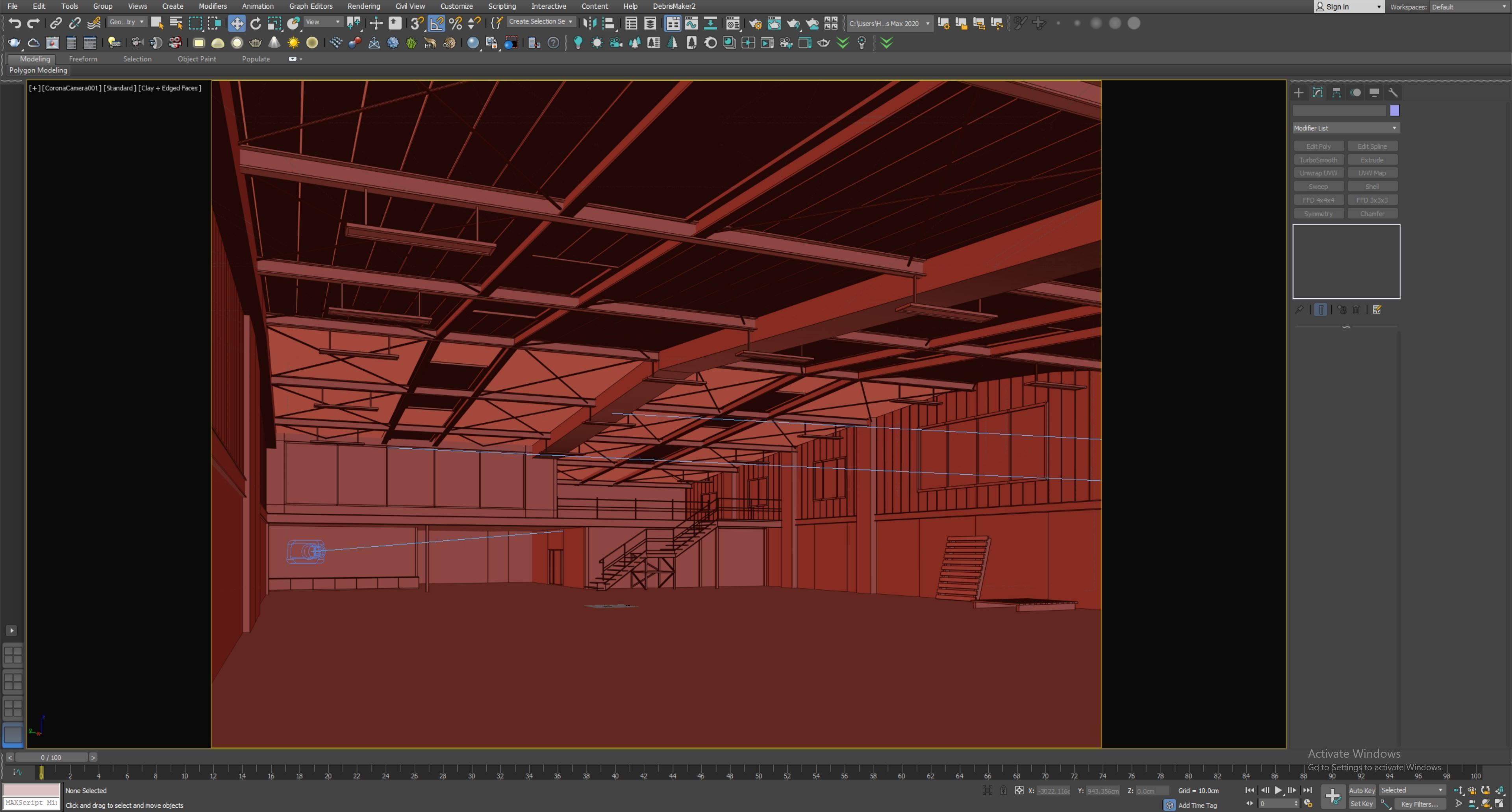 low poly warehouse 14 Low-poly 3D model_4