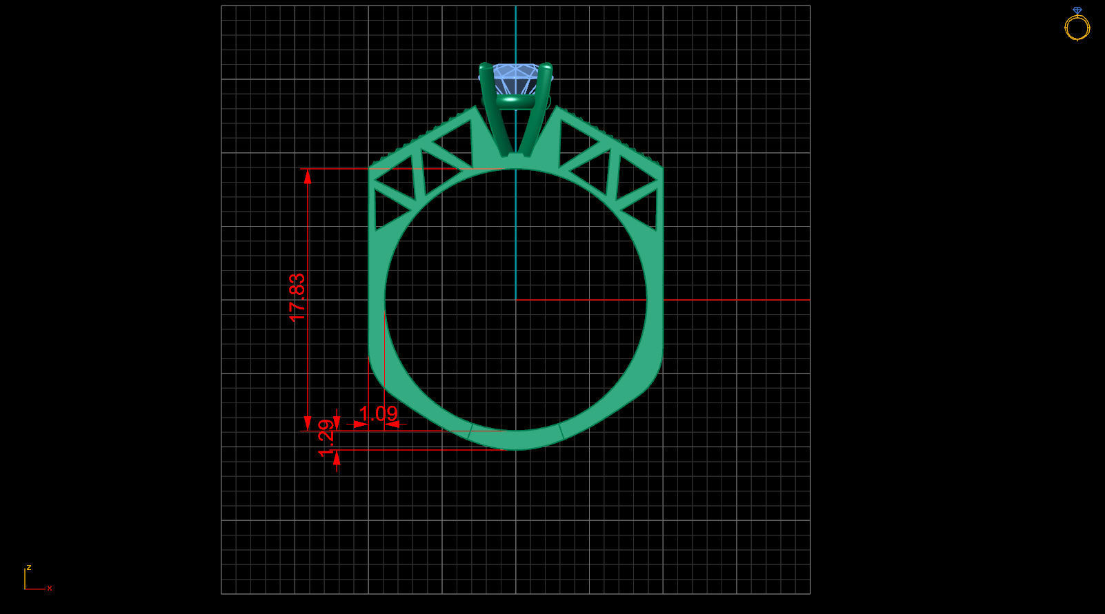 Solitaire ring 3D print model_6