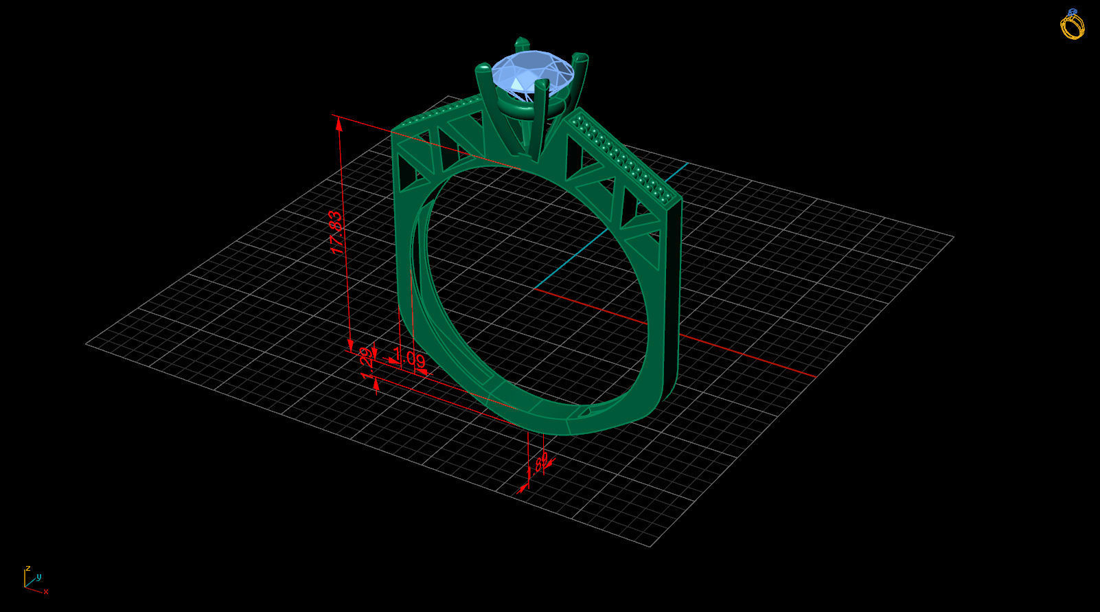 Solitaire ring 3D print model_5