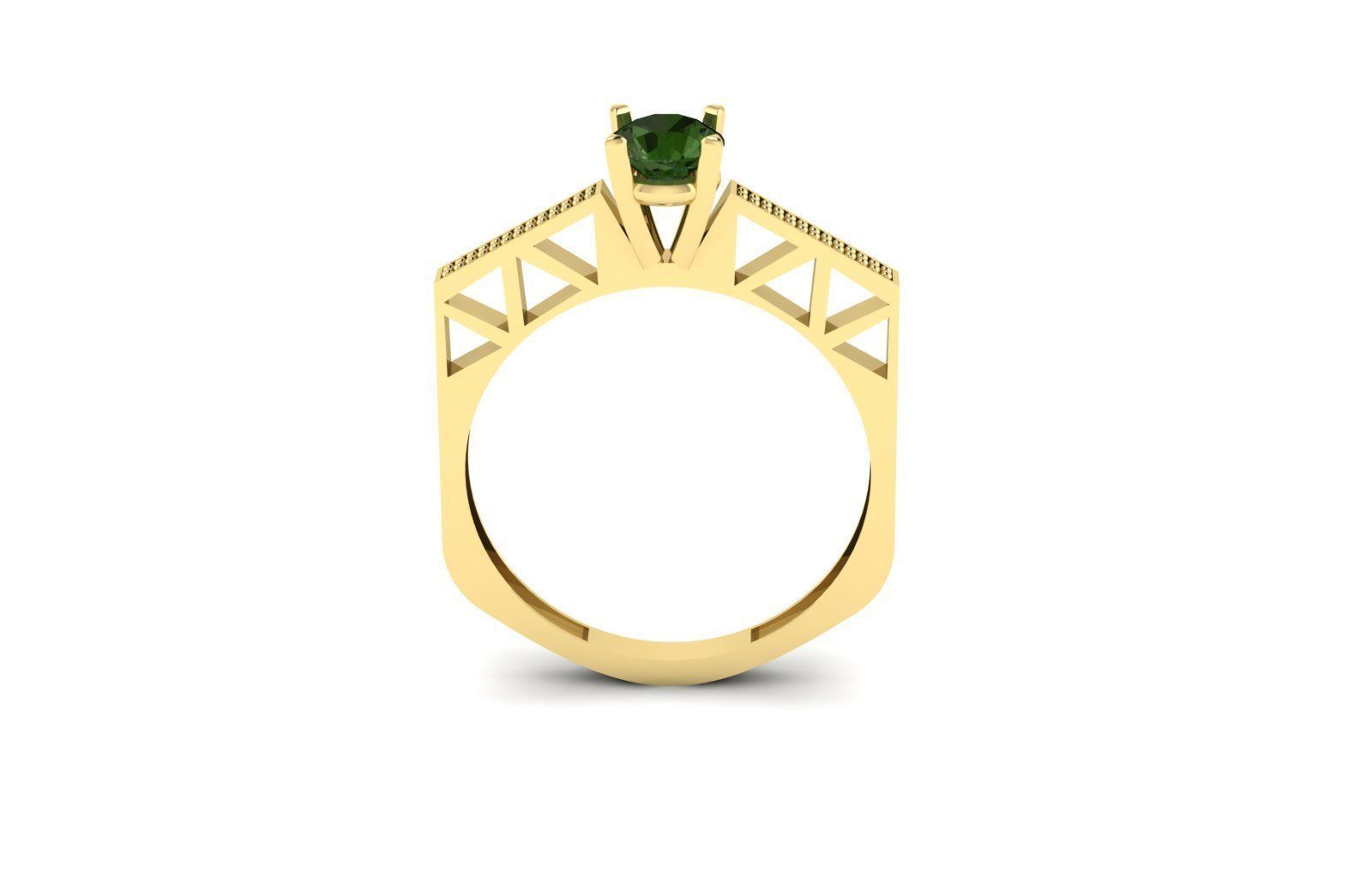 Solitaire ring 3D print model_1